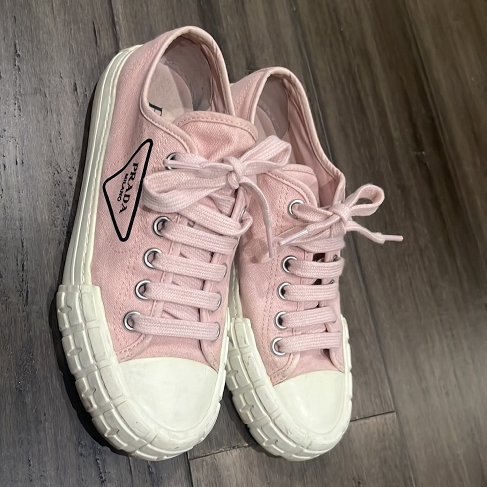 Prada Wheel Canvas Sneakers in Pink